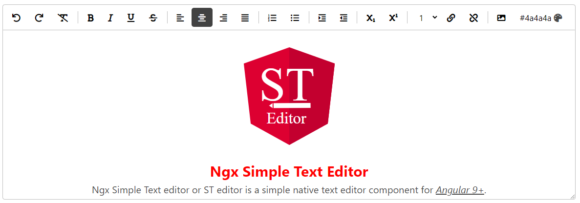 Ngx Simple Text Editor